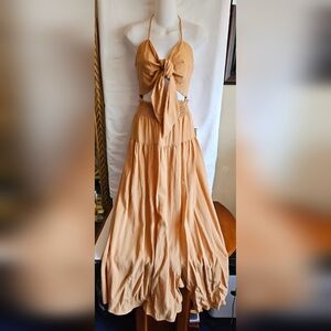 Willow Two-Piece Tie Front Crop Top & Maxi Skirt Set | Size M | NWT